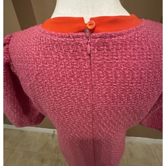 VOY TWEED PUFF SLEEVE RIBBON POCKET DETAIL DRESS SIZE S - Picture 7 of 7